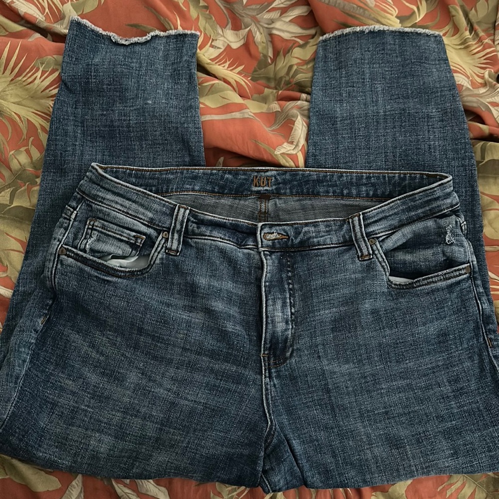 Kut from the Kloth High Rise Crop Straight Leg sz 14W